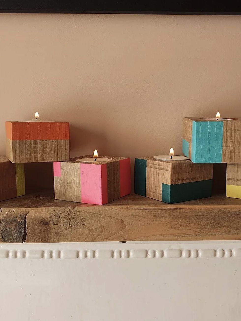 Small Stripe Design Wooden Cube Candle_Holly & Co.jpeg