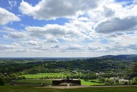 Visitors at Salomons Memorial viewpoint at Box Hill, Surrey.